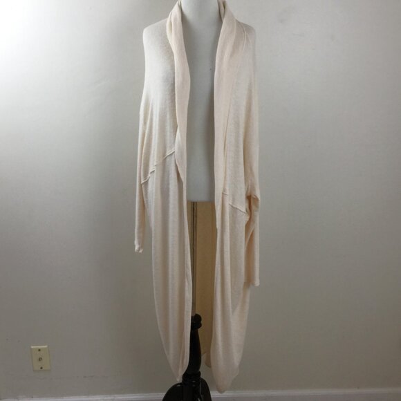 Free People Beach Cream Open Front Long Cardigan s - Picture 8 of 8